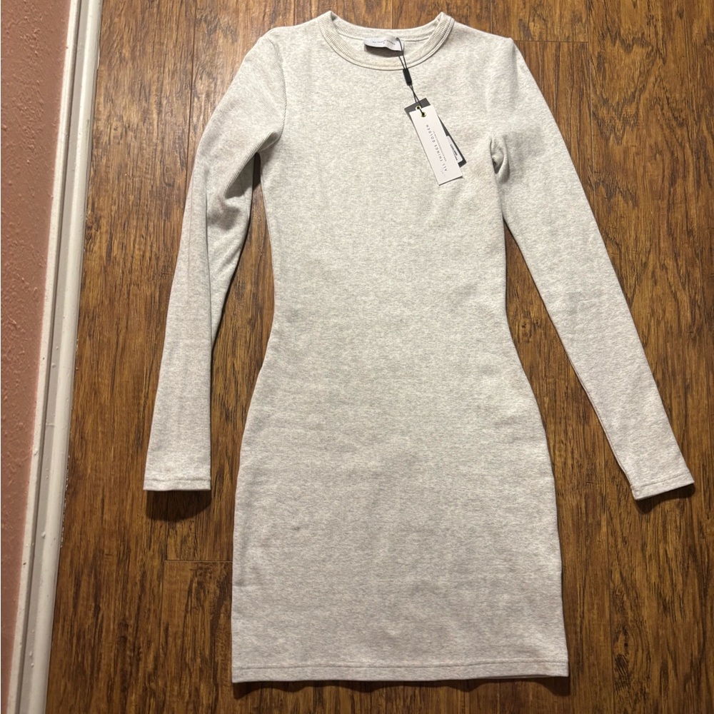 All Things Golden Elegant Gray Long Sleeve Dress - Picture 3 of 7